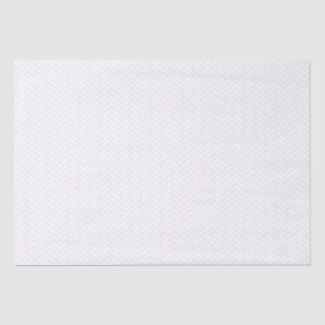 Klassisches Weißgraues Herringbone-Muster Seidenpapier (Vorderseite)