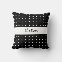Klassisches White Polka Dot Muster auf Schwarz mit