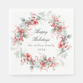 Klassisches Winter Holiday Berries Paper Serviette
