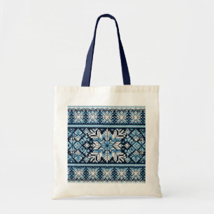 Klassisches Winter-Schnee Fair Isle/Musterarbeit Tragetasche