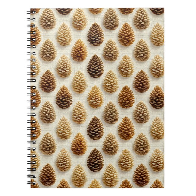 Klassisches Wintermuster Pinecone Notizblock (Vorderseite)