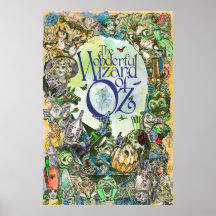 KLASSISCHES WIZARD OF OZ POSTER - alle Buchcharakt