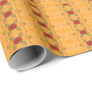 Klassisches Wrapping Paper in Gold und Reds Geschenkpapier