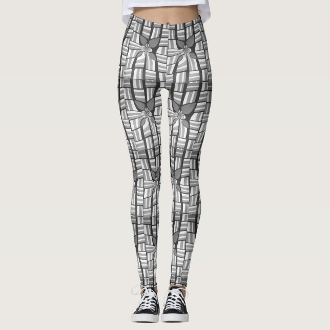 Klassisches Zebra Schönes Abstraktes geometrisches Leggings (Vorderseite)