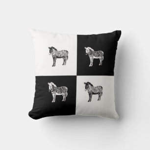 Klassisches Zebra schwarz-weiß Kissen