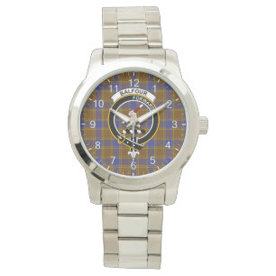 Klassisches Zeitloses Clan Balfour Modernes Tartan Armbanduhr