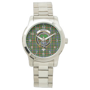 Klassisches Zeitloses Clan Bisset Tartan Abzeichen Armbanduhr