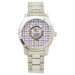 Klassisches Zeitloses Clan Boswell Modernes Tartan Armbanduhr