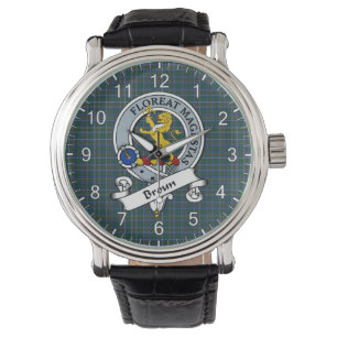 Klassisches Zeitloses Clan Broun Modernes Abzeiche Armbanduhr