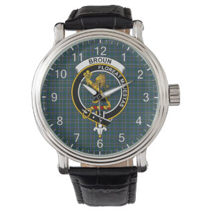 Klassisches Zeitloses Clan Broun Modernes Tartan-A Armbanduhr