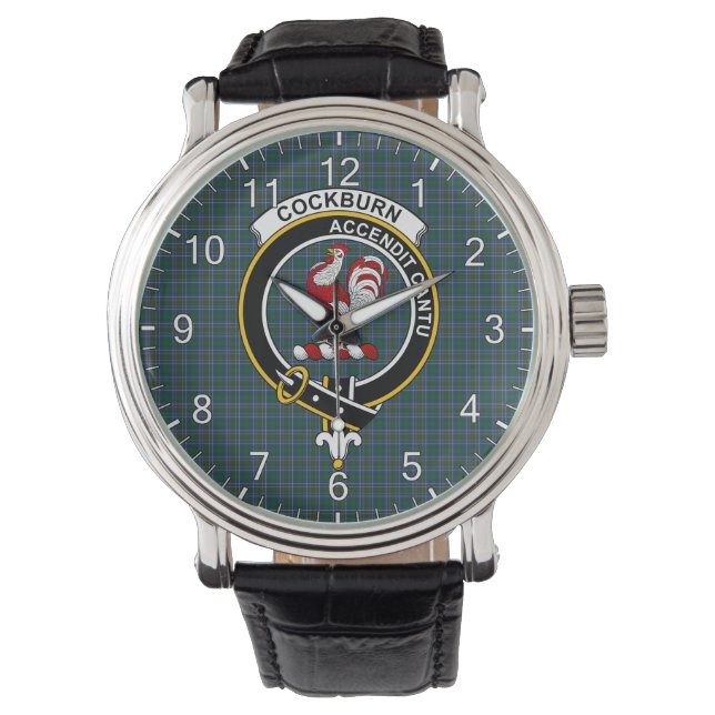 Klassisches Zeitloses Clan Cockburn Modernes Tarta Armbanduhr (Vorderseite)
