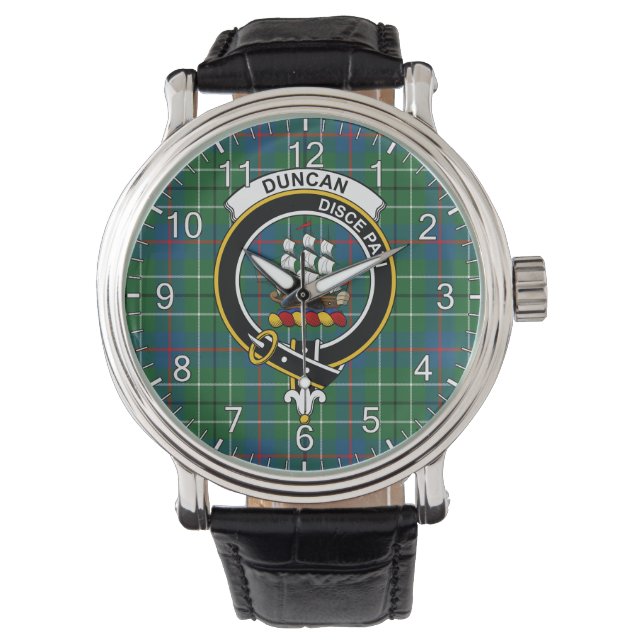 Klassisches Zeitloses Clan Duncan Antikes Tartan-A Armbanduhr (Vorderseite)