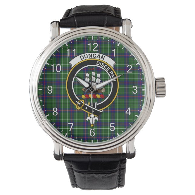 Klassisches Zeitloses Clan Duncan Modernes Tartan- Armbanduhr (Vorderseite)
