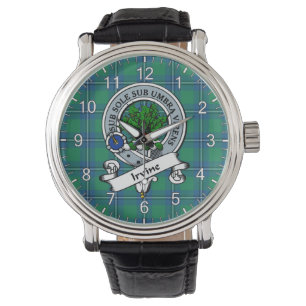 Klassisches Zeitloses Clan Irvine Altes Abzeichen  Armbanduhr