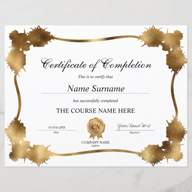 Klassisches Zeugnis des Abschlusses (Vorderseite)