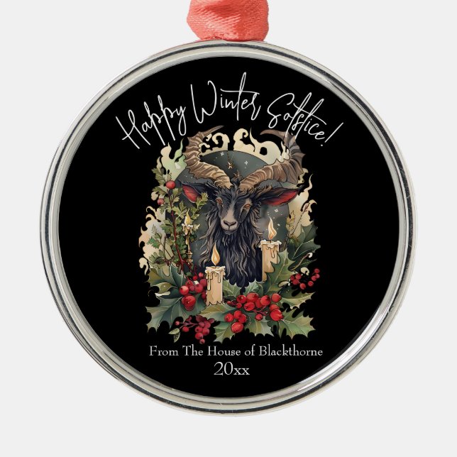 Klassisches Ziegenfleisch Weihnachten Ornament Aus Metall (Vorne)