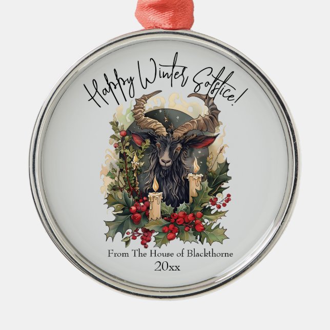 Klassisches Ziegenfleisch Weihnachten Ornament Aus Metall (Vorne)