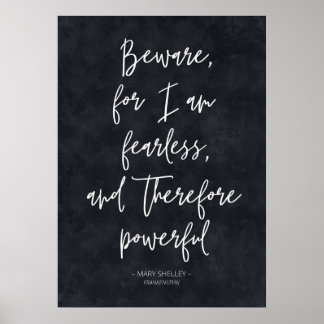 Klassisches Zitat von Mary Shelleys Frankenstein Poster