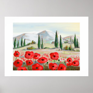 Klatschmohn feiert rote Blumen. Poster