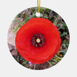 Klatschmohn Keramik Ornament