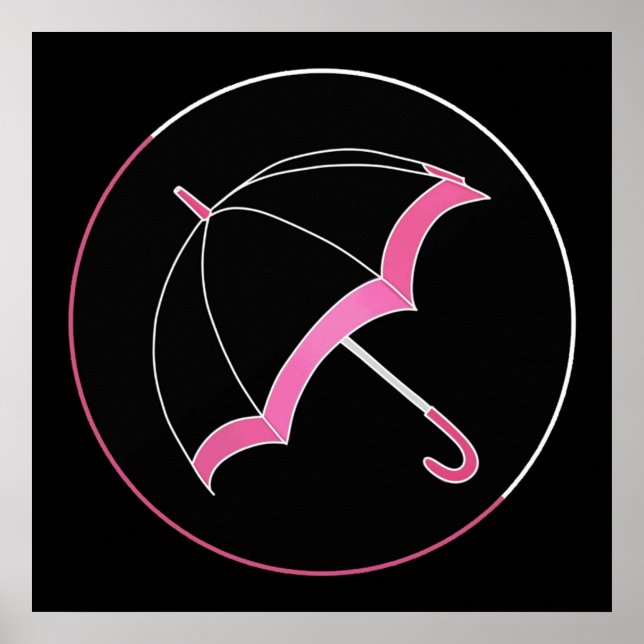 Klaus Hargreeves Pink Umbrella Black Poster (Vorne)