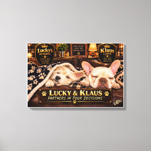 Klaus & Lucky beste Freunde Partner bei Entscheidu Leinwanddruck