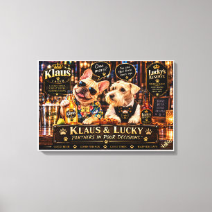 Klaus & Lucky Partner bei fragwürdigen Entscheidun Leinwanddruck