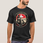 Klausen | Schweiz | Motorrad T-Shirt<br><div class="desc">Klausen Pass in einem Vintagen,  bedrückten Stil-Emblem gemacht. Es ist ein berühmter Hochgebirgspass,  der in der Schweiz gefunden wurde.</div>