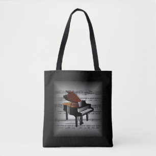 Klavier ~ 3-D Sheet music ~ Kissen grau/schwarz ~ Tasche