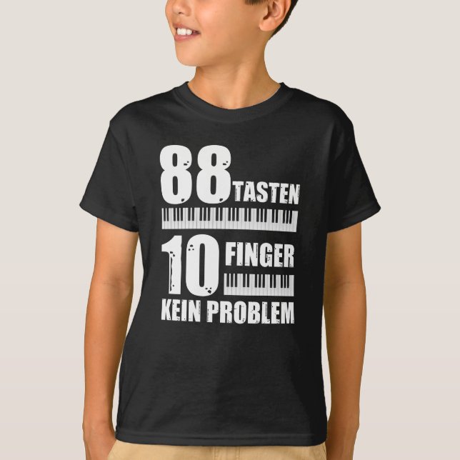 Klavier 88 Schlüssel 10 Flügel kein Klavierproblem T-Shirt (Vorderseite)