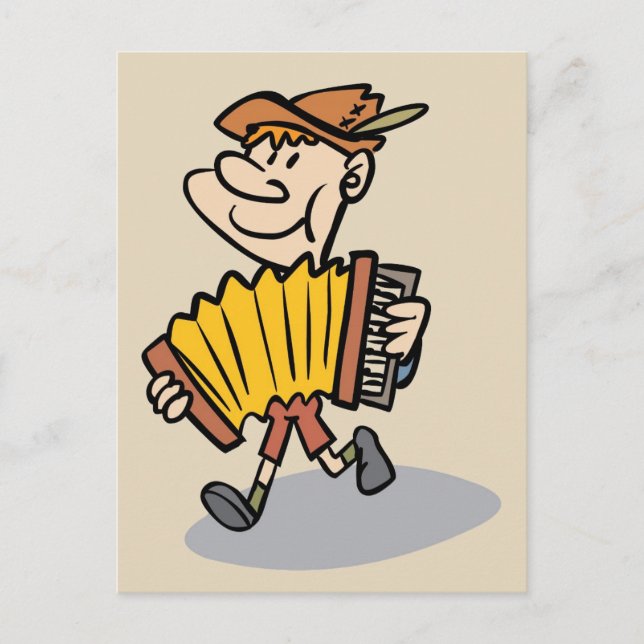 Klavier-Akkordeon-Spielerpostkarte Postkarte (Vorderseite)