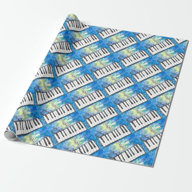 Klavier-Aquarell Geschenkpapier (Ungerollt)