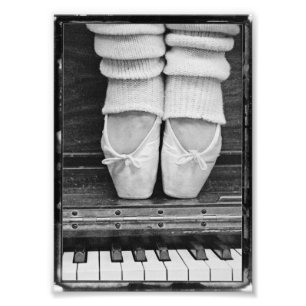 Klavier-Ballett-DuoSchwarzweiss-kleines Fotodruck