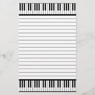 Klavier befestigt gezeichnete das briefpapier
