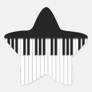 Klavier befestigt Schwarzes u. Weiß Stern-Aufkleber