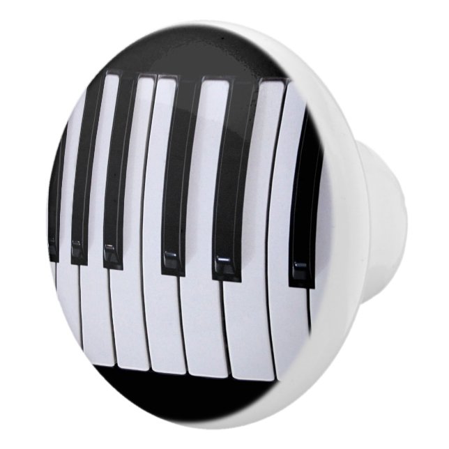 Klavier befestigt Schwarzweiss Keramikknauf (Rechts)