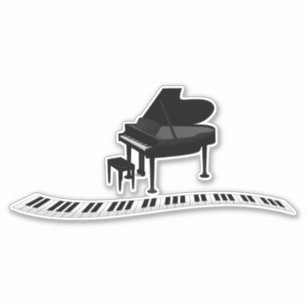 Klavier, beliebtes musikalisches Design Aufkleber