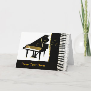 Klavier-Einladungs-Gold und schwarze Tastatur Einladung