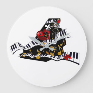 Klavier-Entwurfs-Musik-Dekor-Wanduhr Juleez Große Wanduhr