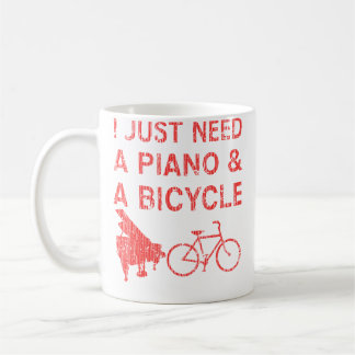 Klavier Fahrrad Fahrrad Klavierspieler Radfahrer Kaffeetasse