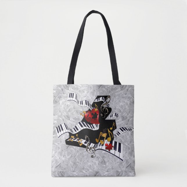 Klavier, farbiges Klavier, Liebe, Tastaturdesign Tasche (Vorderseite)