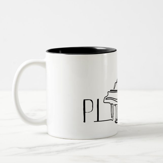 Klavier für Pianist Zweifarbige Tasse (Links)