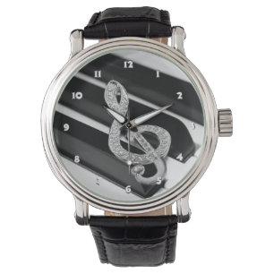 Klavier Gclef Symbol Armbanduhr