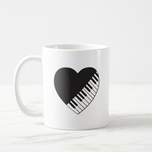 Klavier-Herz-Kaffee-Tasse Kaffeetasse (Links)