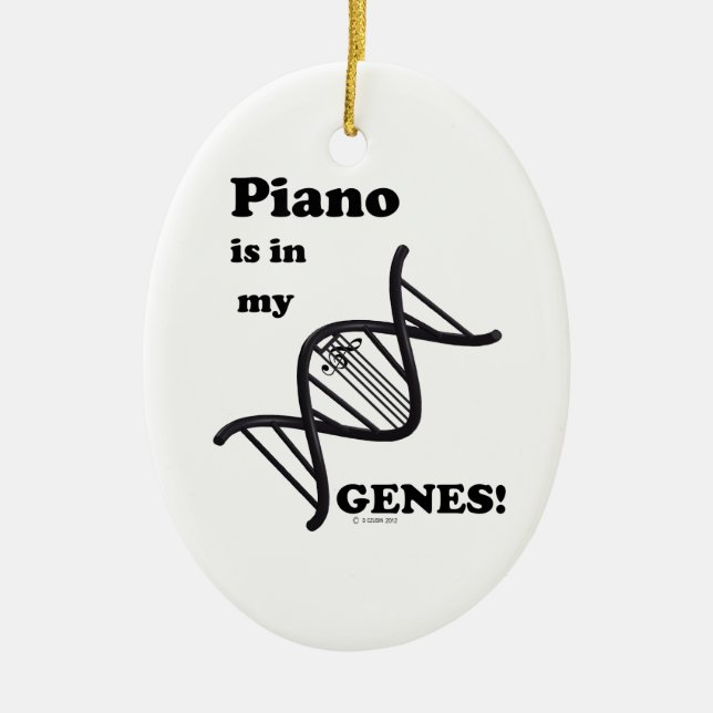 Klavier in meinen Genen Keramikornament (Vorne)