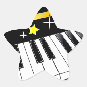 Klavier in Star Stern-Aufkleber