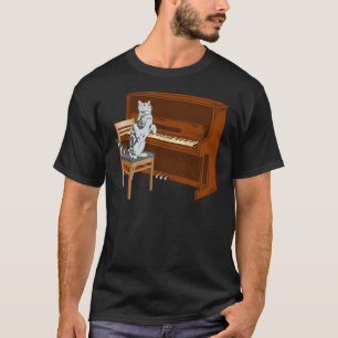 Klavier Katze Klavier Tastatur Meowsicians T-Shirt