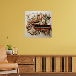 Klavier Klavierklänge Orgelpfeife Abstrakt Poster