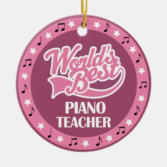 Klavier-Lehrer-Geschenk für sie Keramik Ornament (Vorne)