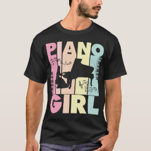 Klavier Mädchen Musikliebhaber Musikerin spielt Kl T-Shirt
